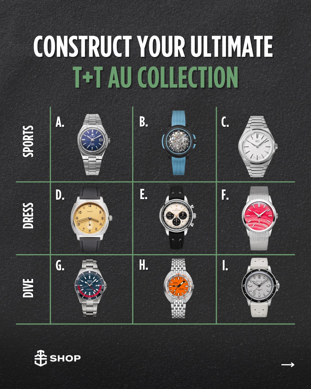 Time+Tide Watches Facebook ad: A solid watch collection starts with the fundamentals…