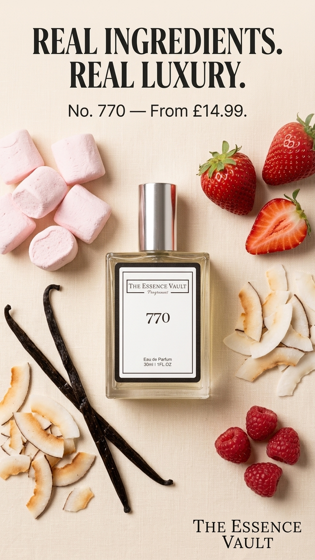 The Essence Vault Facebook ad from Mar 25, 2026