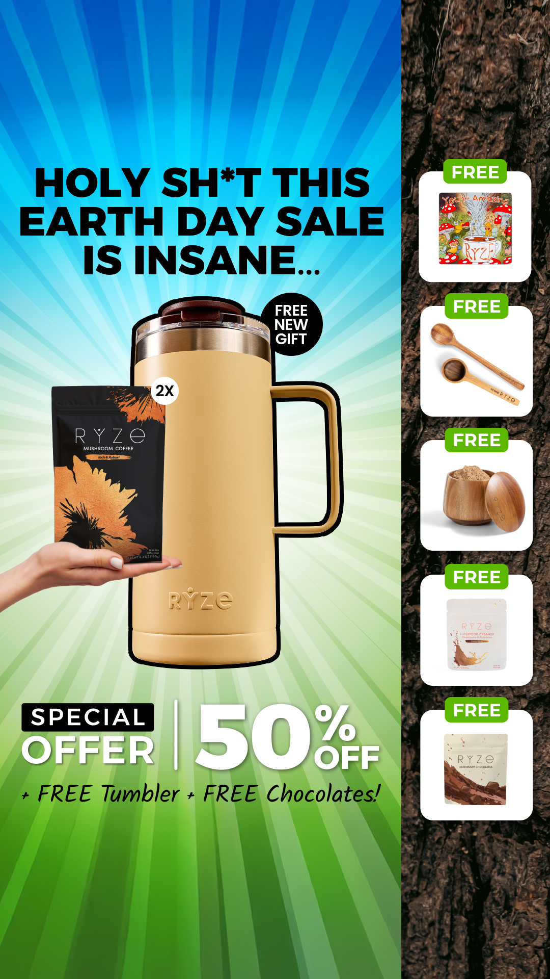 RYZE Superfoods Facebook ad