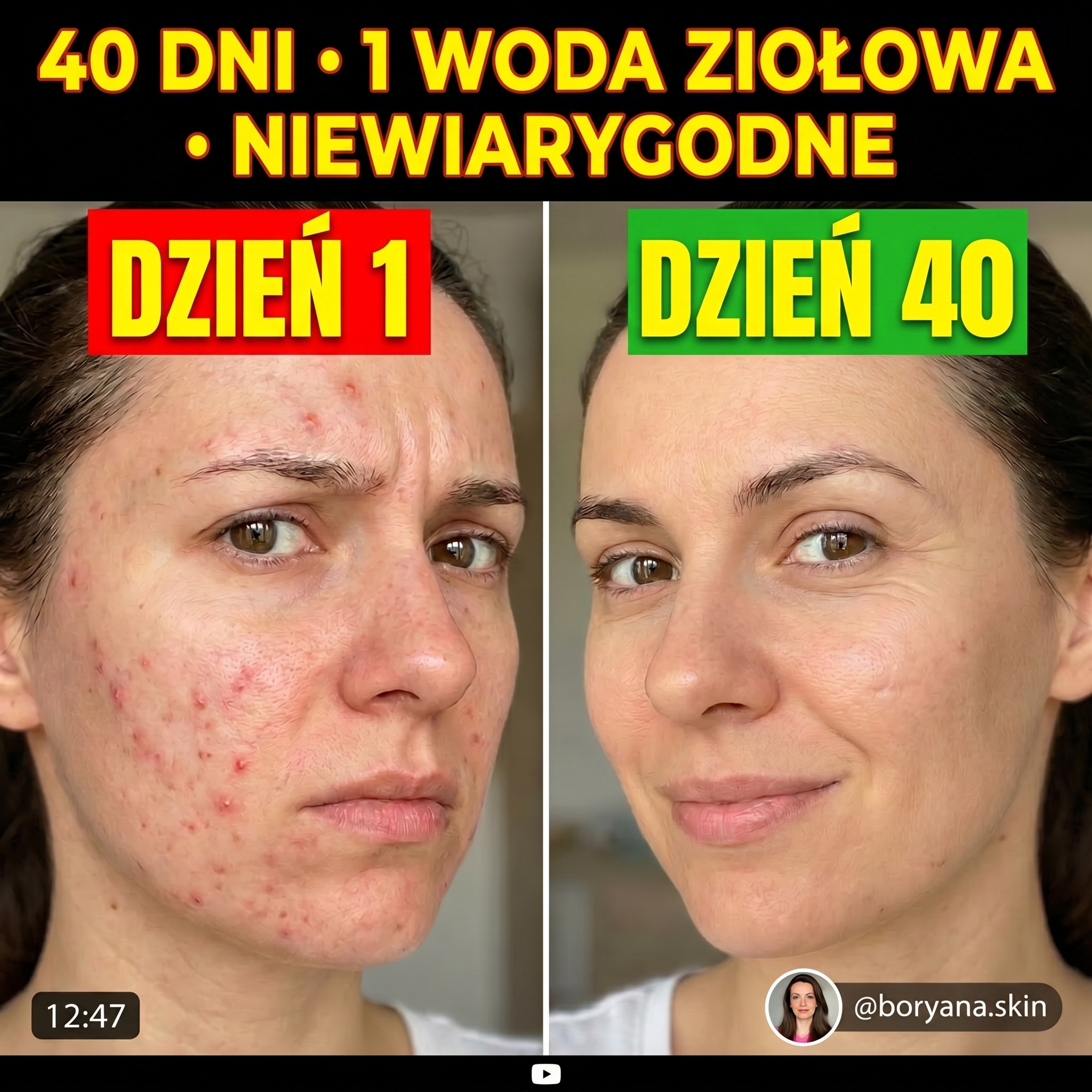 InaEssentials.pl - Kosmetyki Organiczne Facebook ad: 40 dni. Jedna ziołowa woda. Nie do wiary.