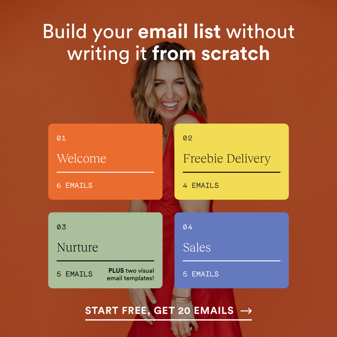 Jenna Kutcher Facebook ad: 20 emails that work while you're not even watching