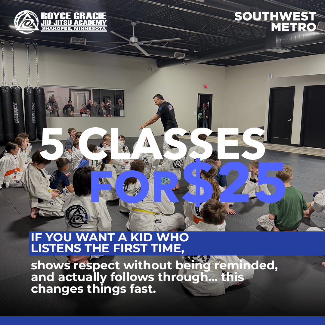 Royce Gracie Jiu Jitsu Academy Shakopee, MN Facebook ad: Start With 5 Classes