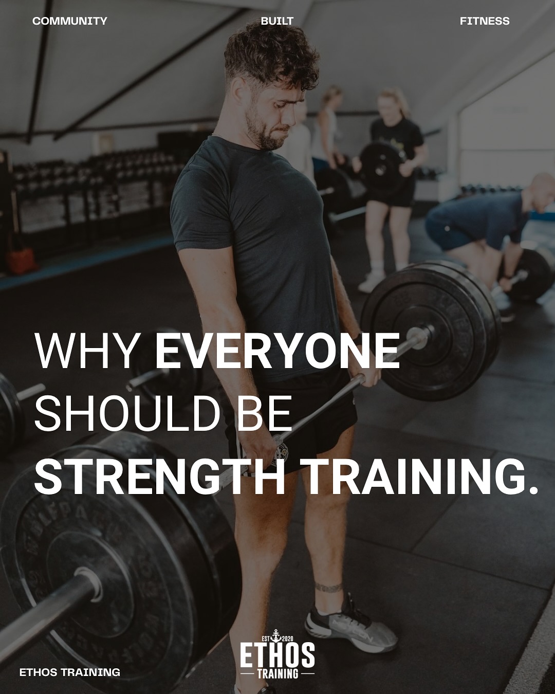 ethos.training Facebook ad: Why EVERYONE be should STRENGTH TRAINING.