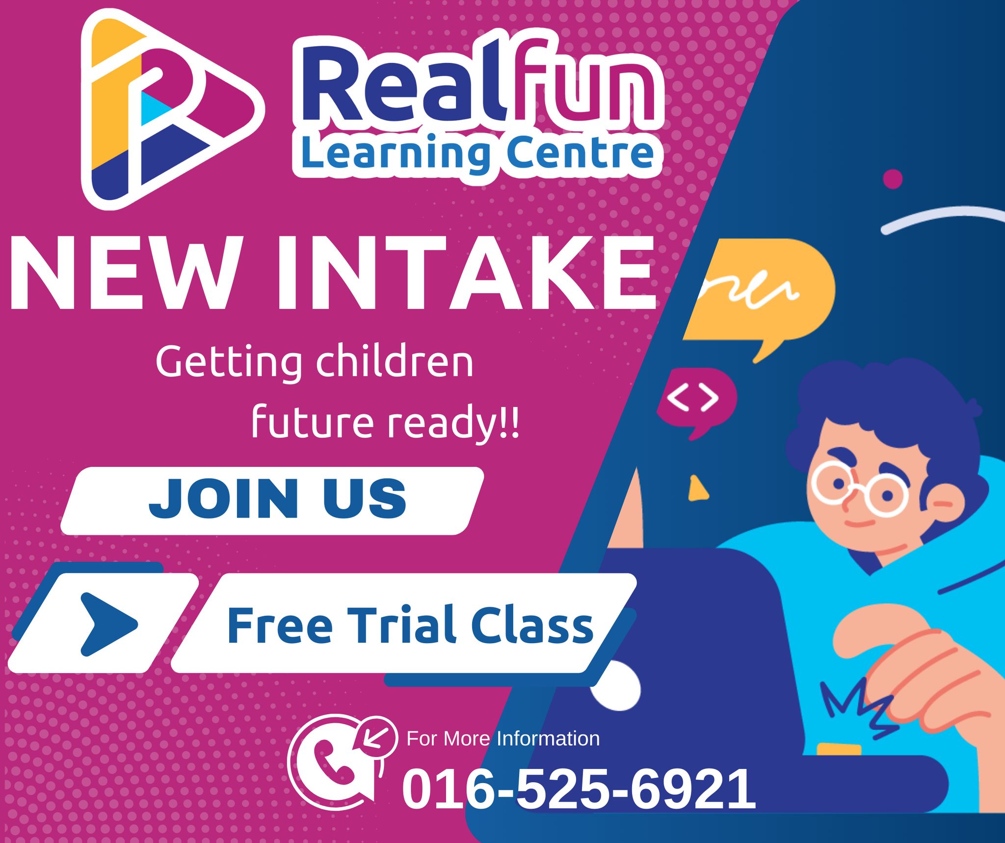 Realfun Learning Centre Kuching Facebook ad: RealFun Learning Centre Kuching, Coding School New Intake!