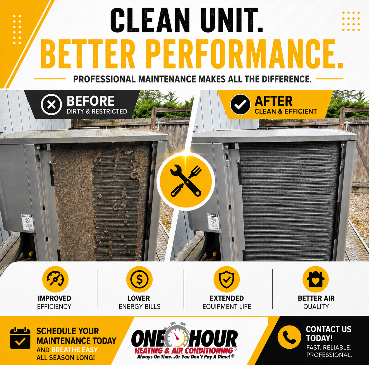 One Hour Heating & Air Conditioning of Newcastle Facebook ad: Book Your HVAC Maintenance Today