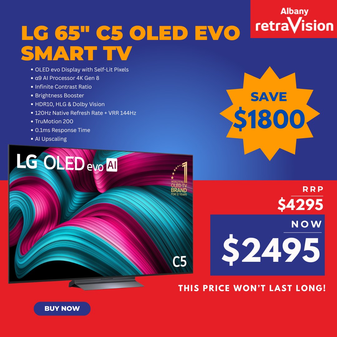 Albany Retravision Facebook ad: 2025 MODEL TV CLEARANCE IS ON NOW!