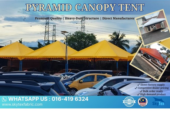 SkyTex Fabric Facebook ad: PYRAMID CANOPY TENT, COMPLETE SET