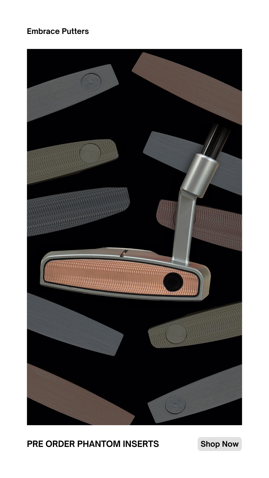 Embrace Putters Facebook ad: ELEVATED SCOTTYS