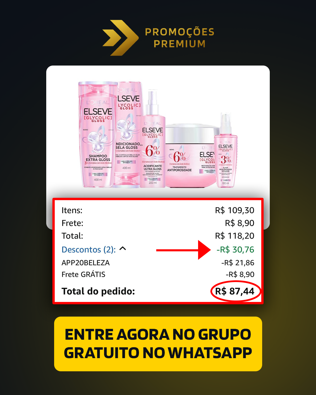 Promoções Premium Facebook ad