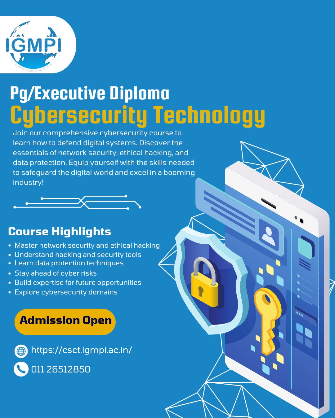 Centre for Sustainable Cybersecurity Technology Facebook ad: IGMPI’s PG/Executive Diploma