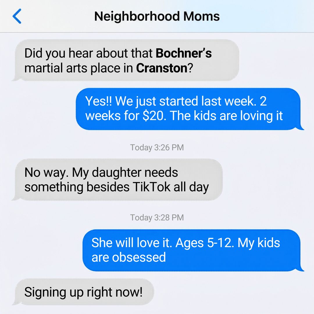 Bochner's Studio: Family Self-Defense And Women's Fitness Studio Facebook ad: 2 Weeks Of Martial Arts Lessons For $20