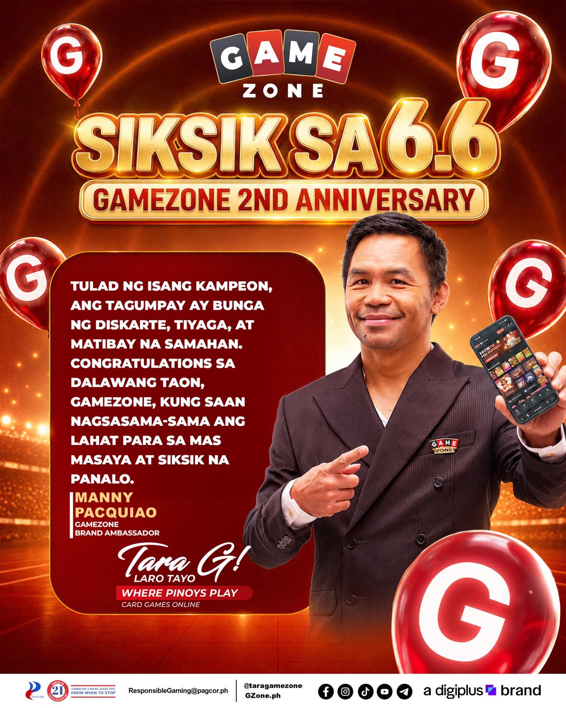 GameZone Facebook ad: Para sa mga Kampeon ng GameZone!
