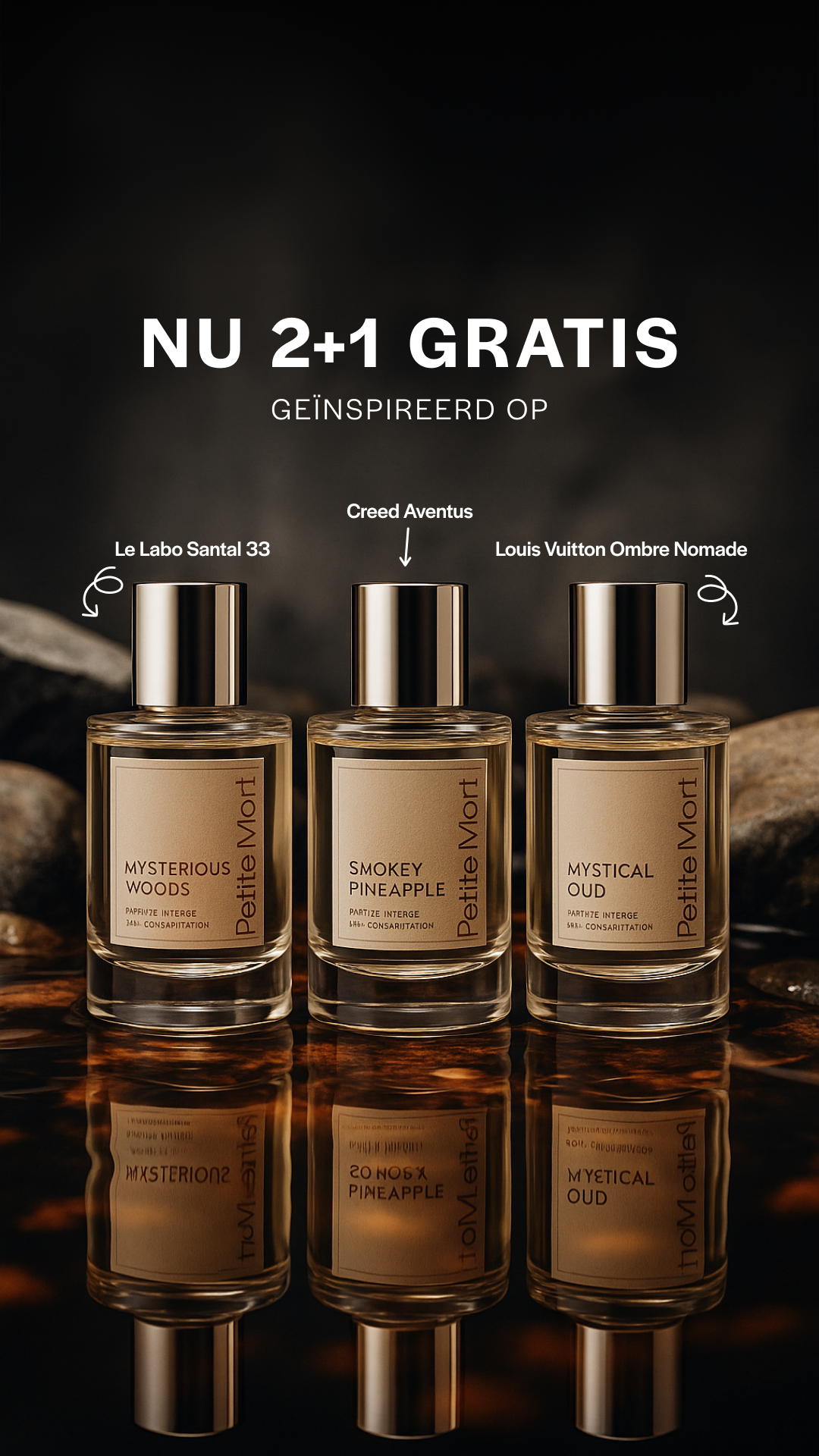 Petite Mort Facebook ad: Tijdelijk 2+1 gratis