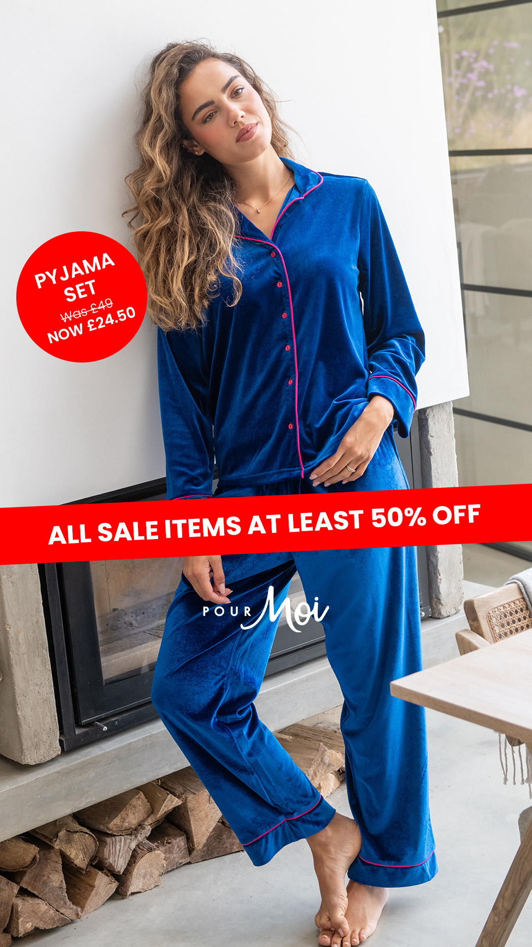 Pour Moi Facebook ad: Nightwear sale lines at least 50% off