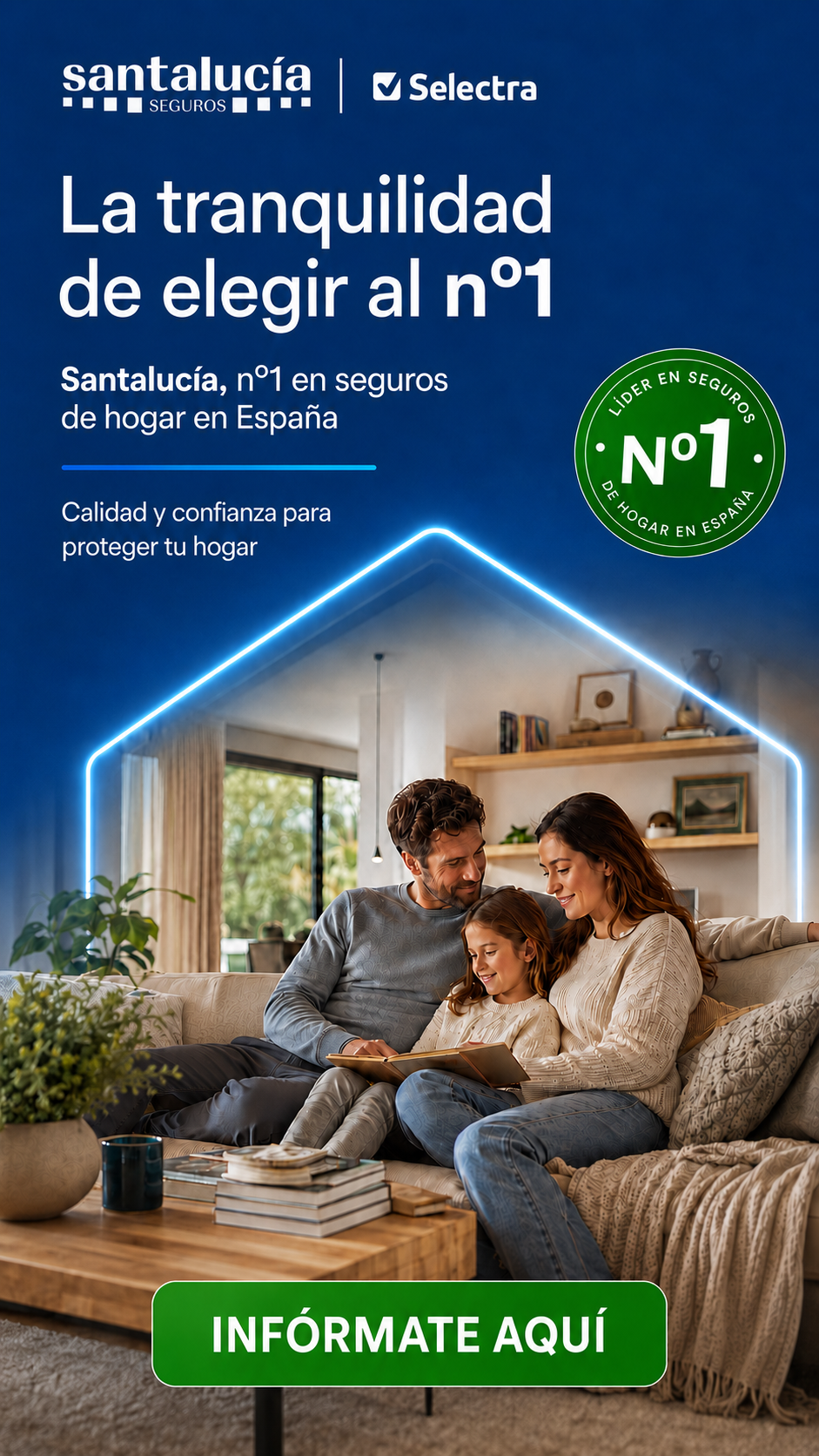Selectra Facebook ad: Seguro de Hogar Santalucía