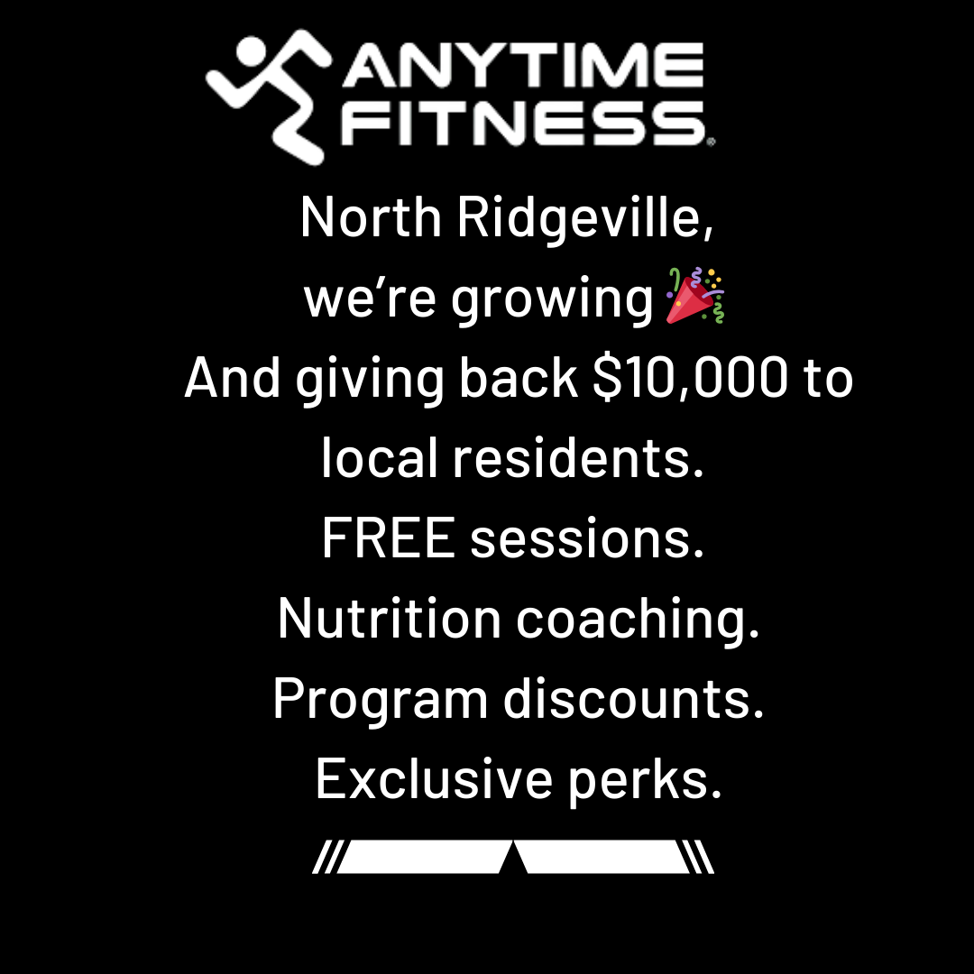 Anytime Fitness North Ridgeville Facebook ad: ๐๐ฎ๐ซ๐ง ๐
๐๐ญ & ๐๐๐ ๐๐๐!