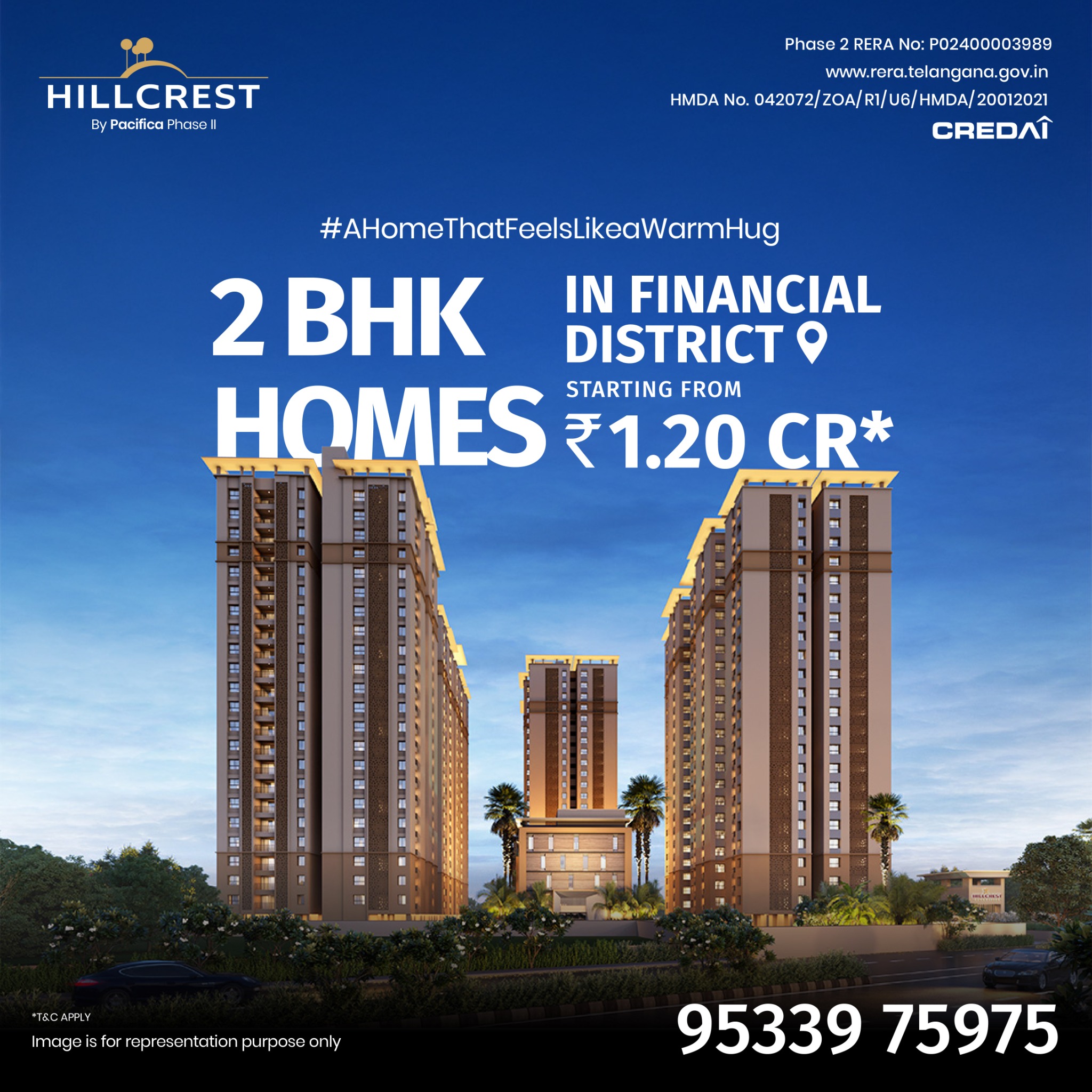 Hillcrest By Pacifica Facebook ad: Book 2/3 BHK Apartments @ Financial District, Gachibowli…