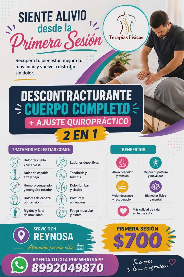 Terapias físicas. Facebook ad: Agenda tu cita