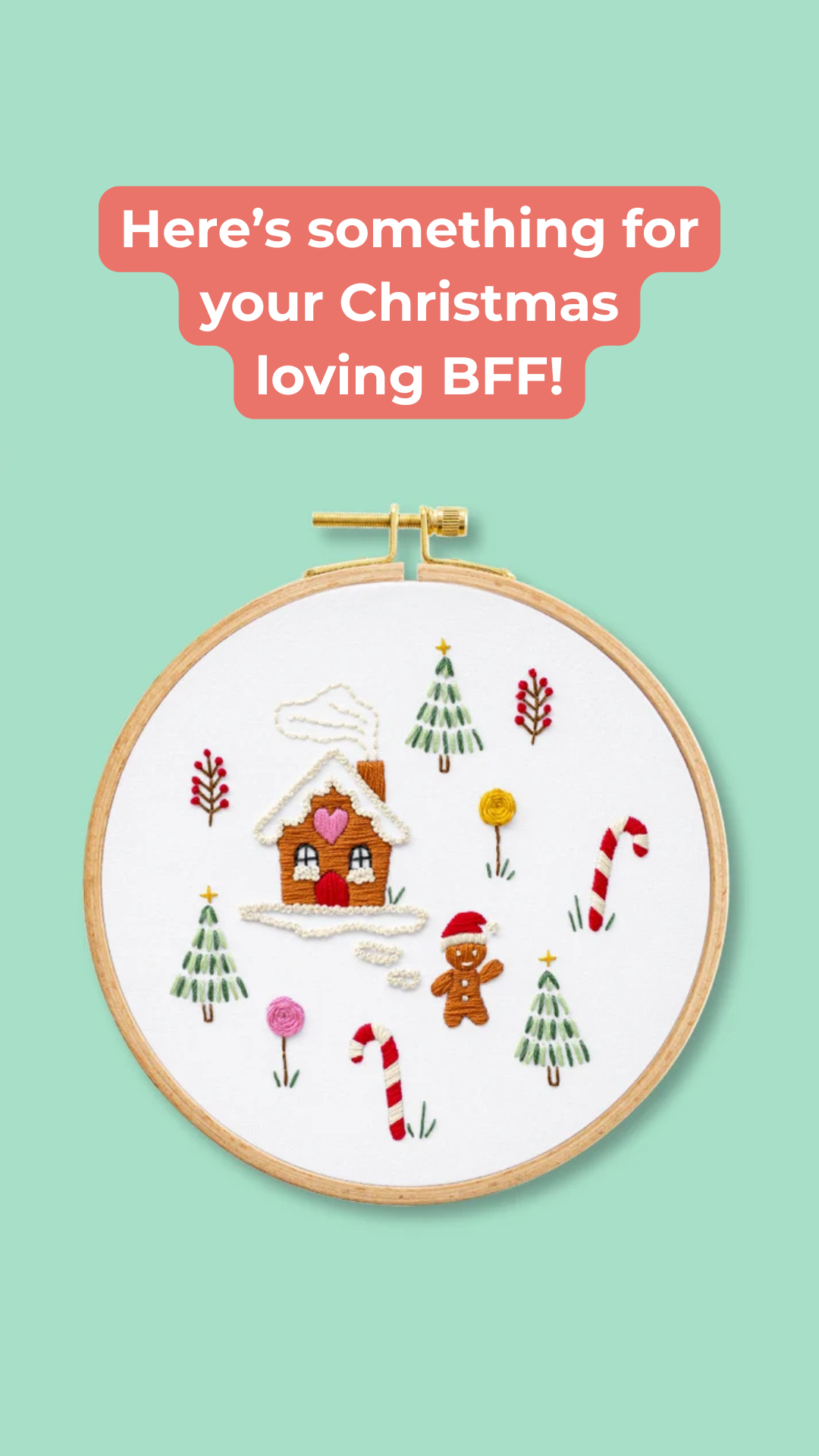 Clever Poppy Facebook ad: Christmas Embroidery Kit for Beginners
