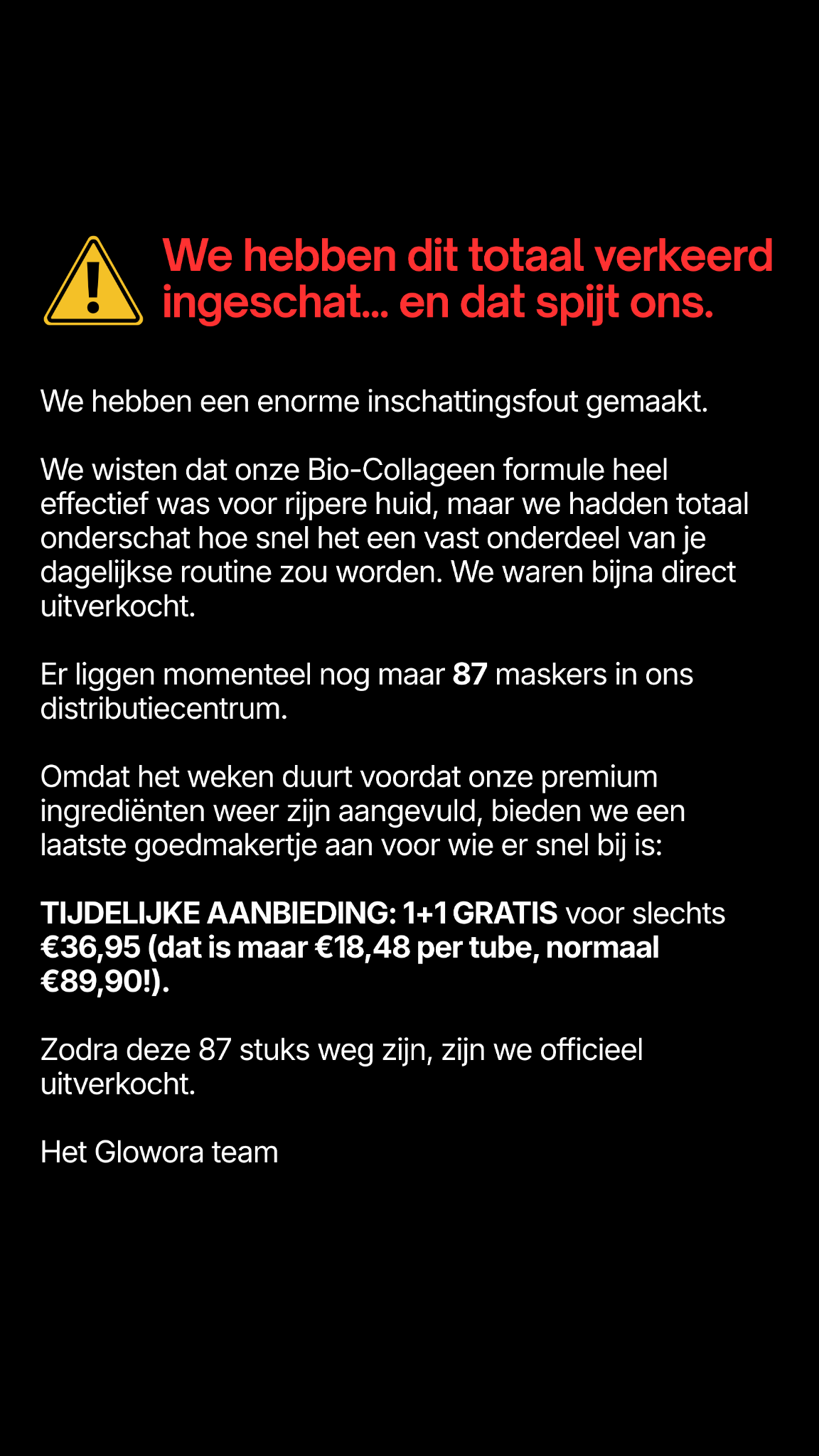 Glowora Facebook ad