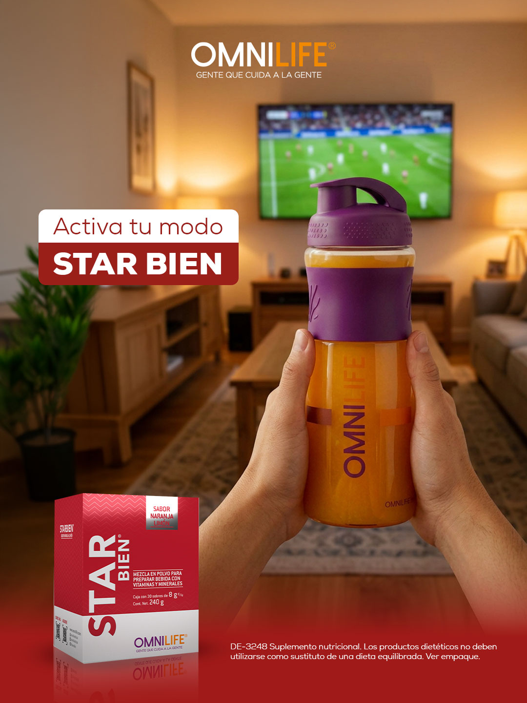 Omnilife Perú Facebook ad: Noventa minutos no alcanzan cuando la actitud está…