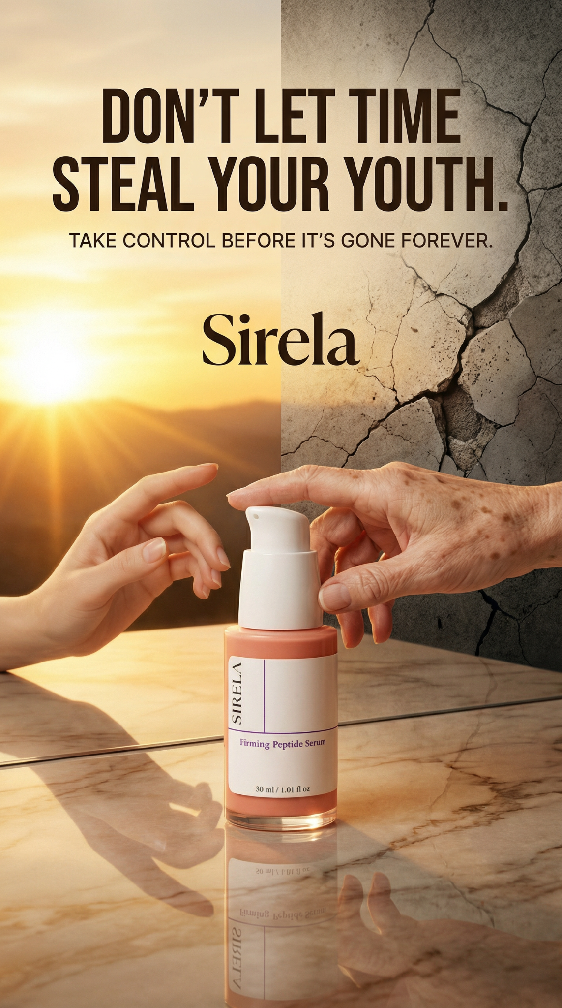 Sirela Skincare Facebook ad: Take control today!
