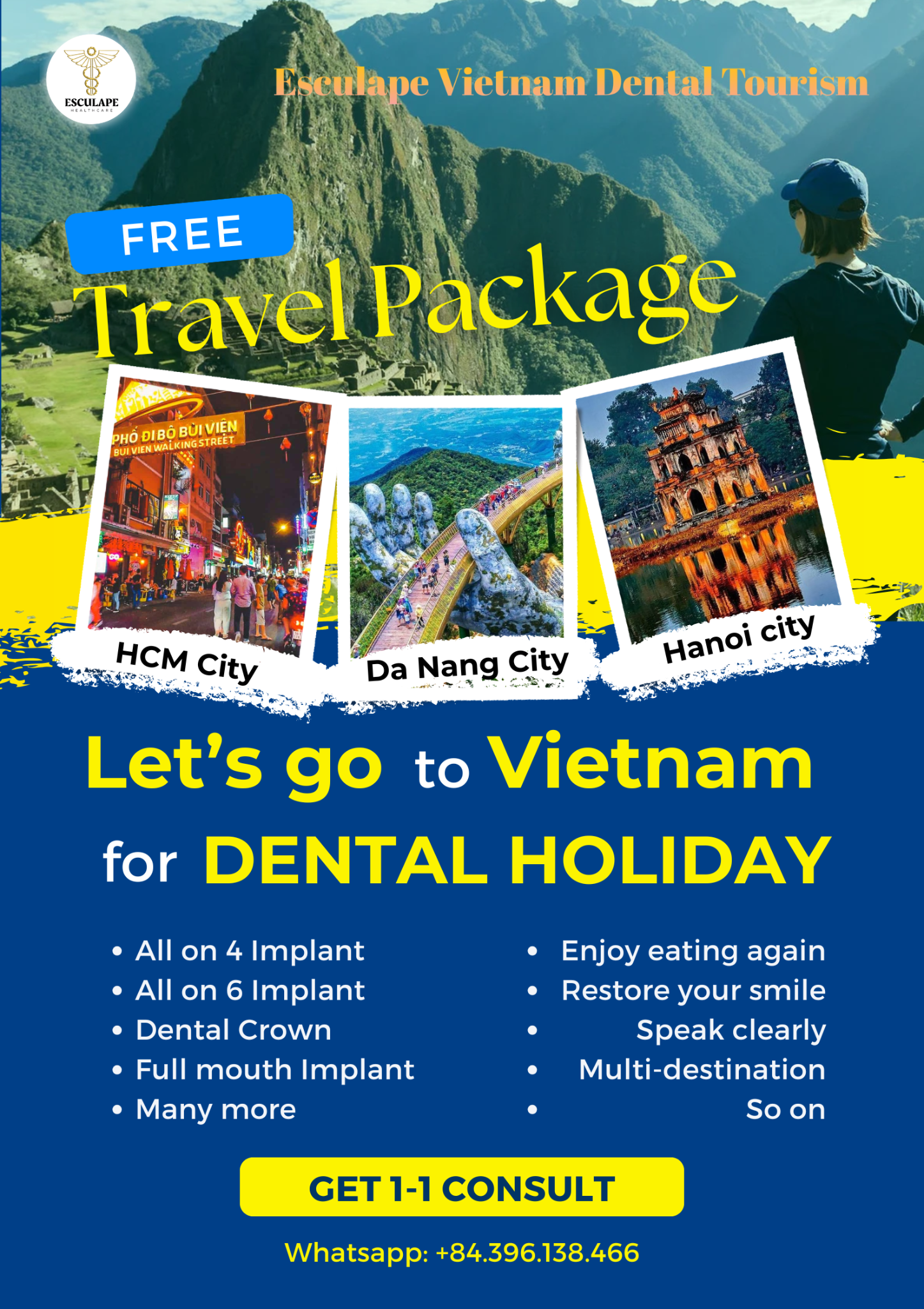 Esculape - Vietnam Dental Tourism Facebook ad: GET FREE TREATMENT PLAN