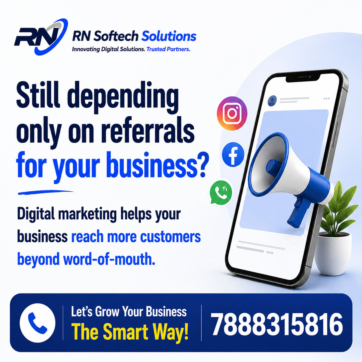 Rn Softech Solutions Facebook ad: Grow Your Business with Digital Marketing