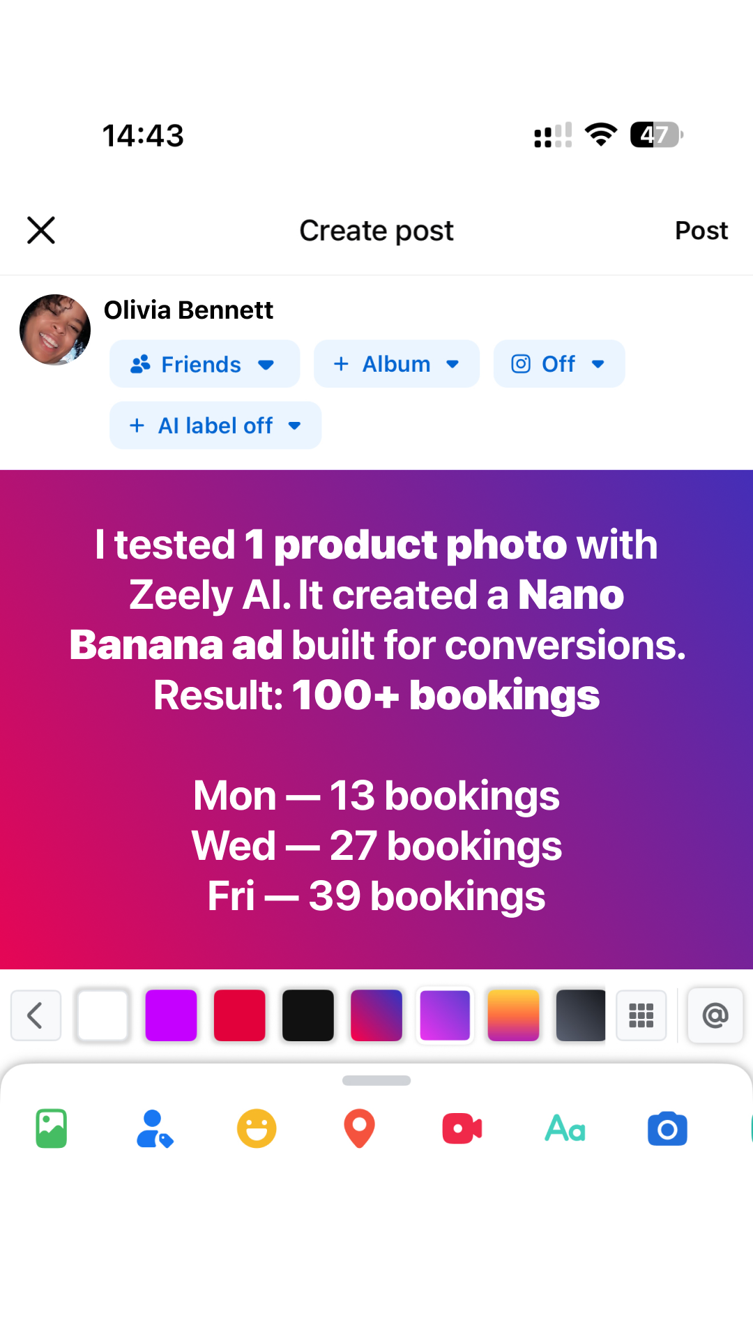 Zeely Facebook ad