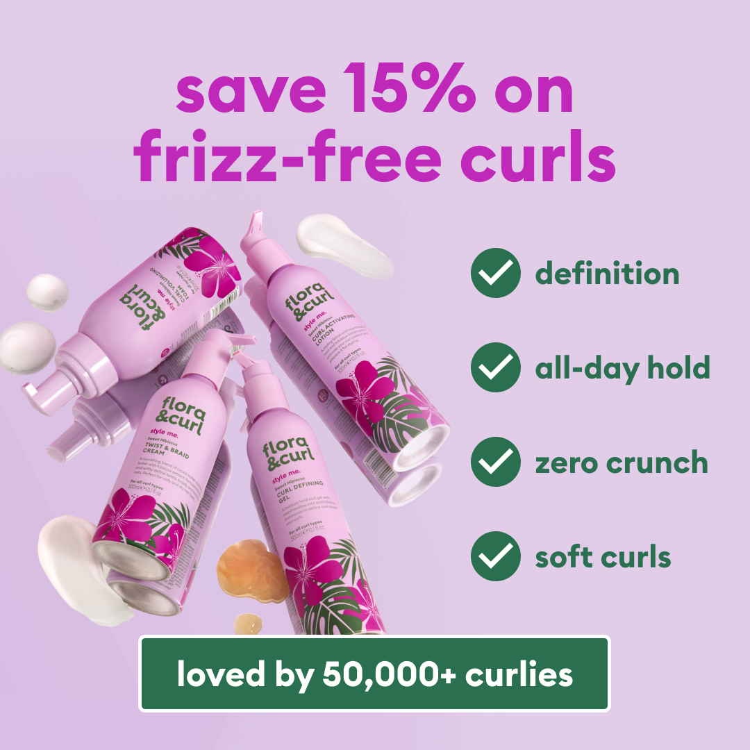Flora & Curl Haircare Facebook ad: Your Best Curls in 3 Simple Steps