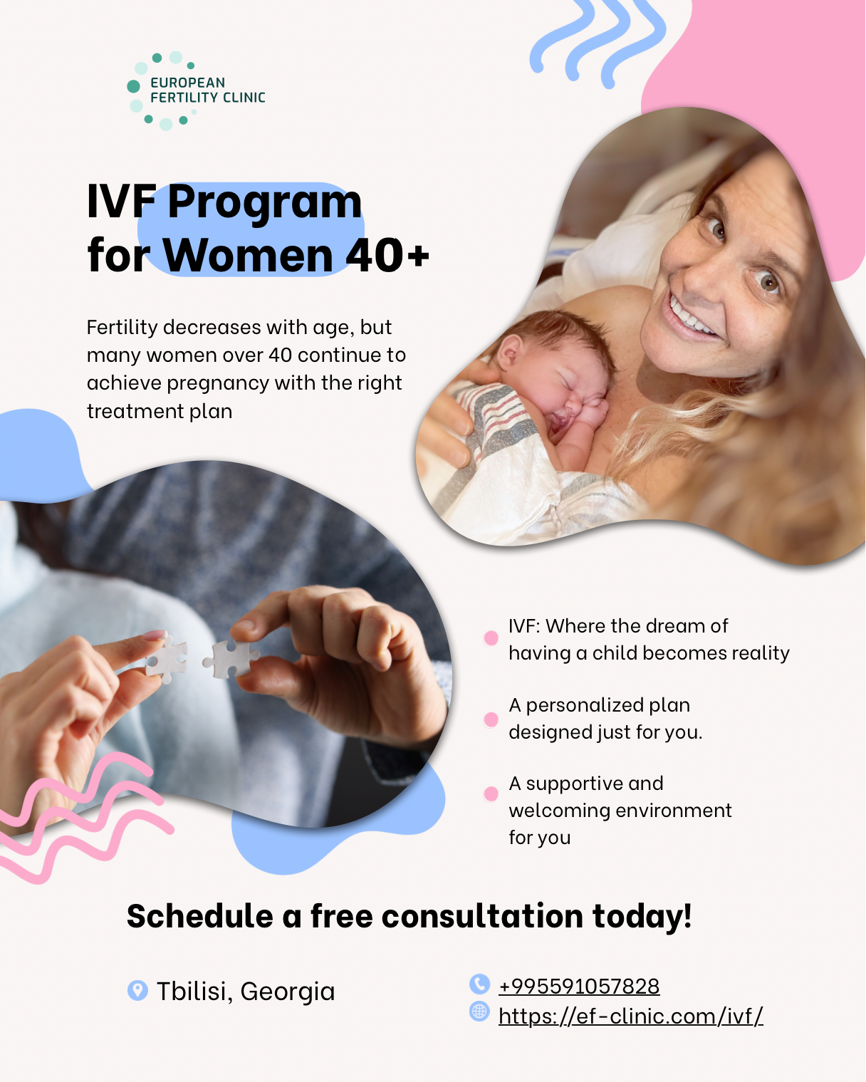 European Fertility Clinic Facebook ad: High-success IVF at the European Fertility Clinic