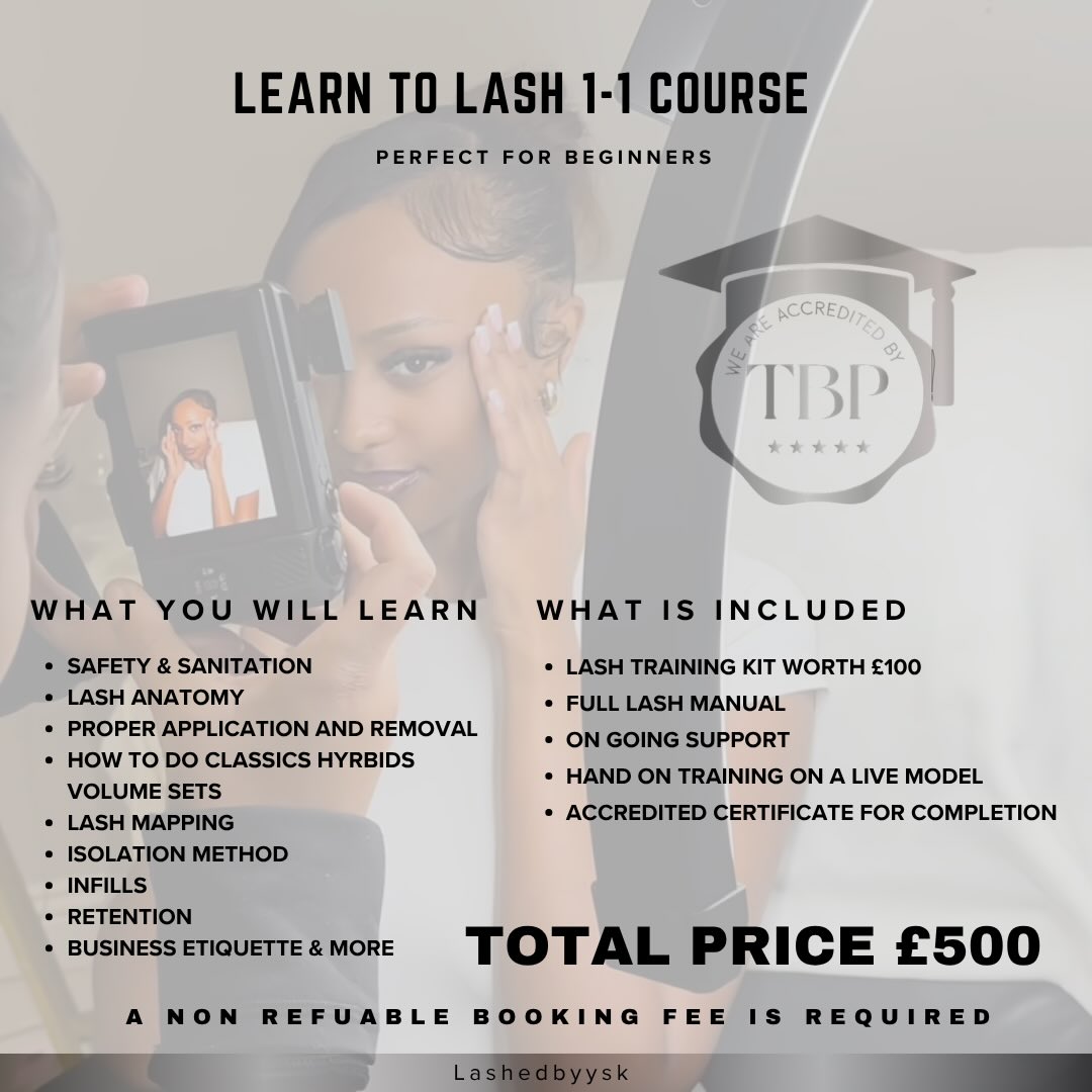 lashedbyysk Facebook ad: Invest in a skill that pays you back.