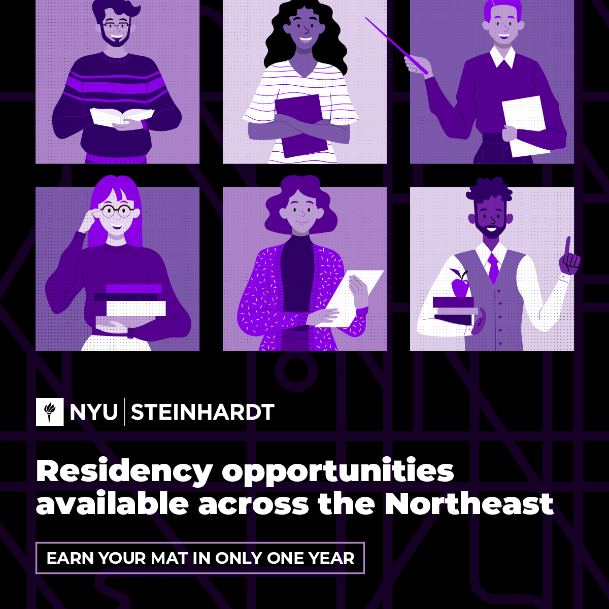 NYU Teacher Residency Program Facebook ad: 100% Online Course Work