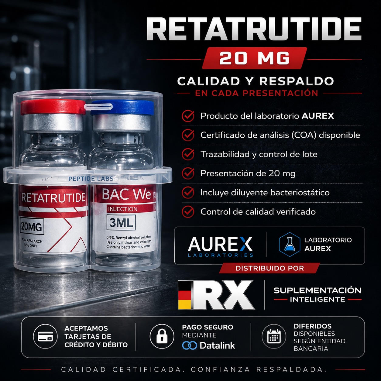 RXsuplementacionEc Facebook ad: Innovación y calidad en cada presentación.