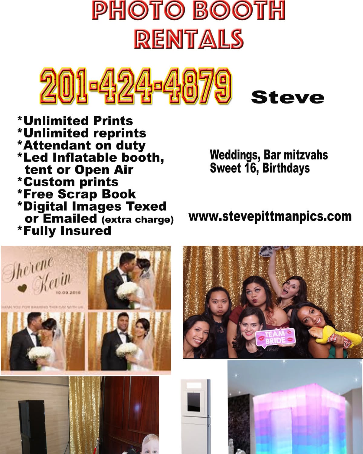 Steve Pittman Facebook ad: Photo Booth rental