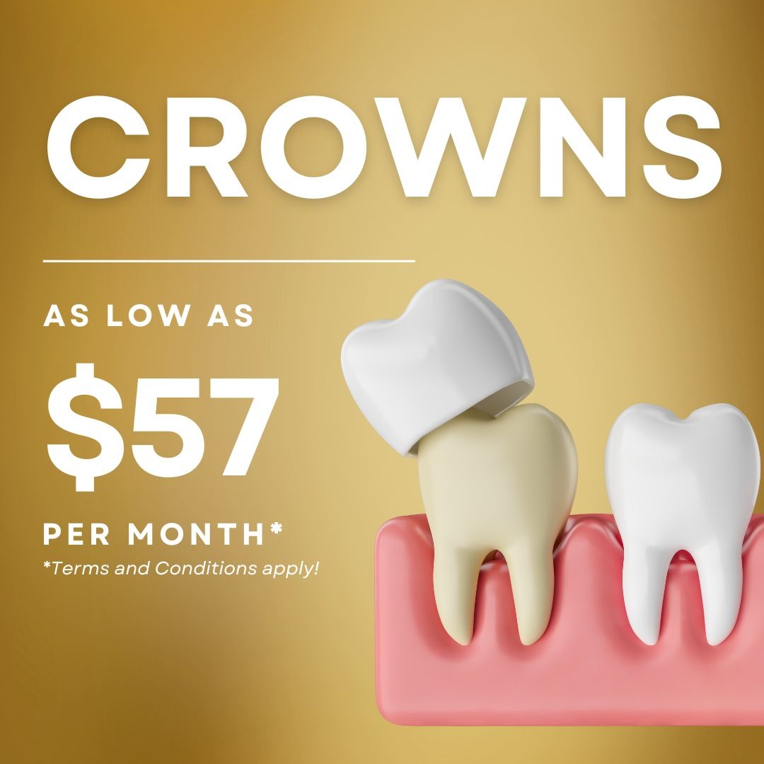 PLUSH Dentistry Facebook ad: Restore your Smile with Dental Crowns