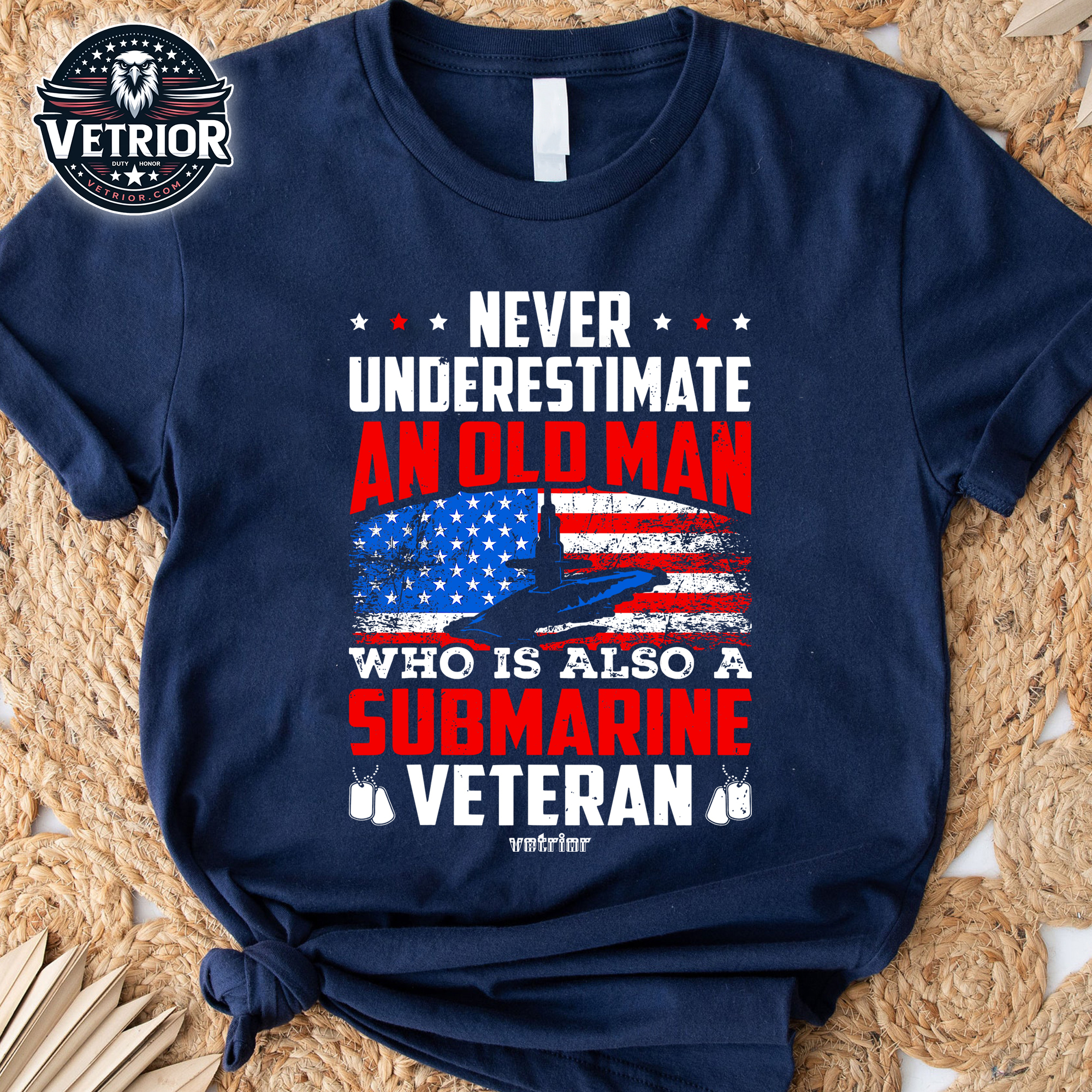 Valor Vets United - Vetrior.com Facebook ad: Never Underestimate An Old Man Submarine Veteran Grandpa