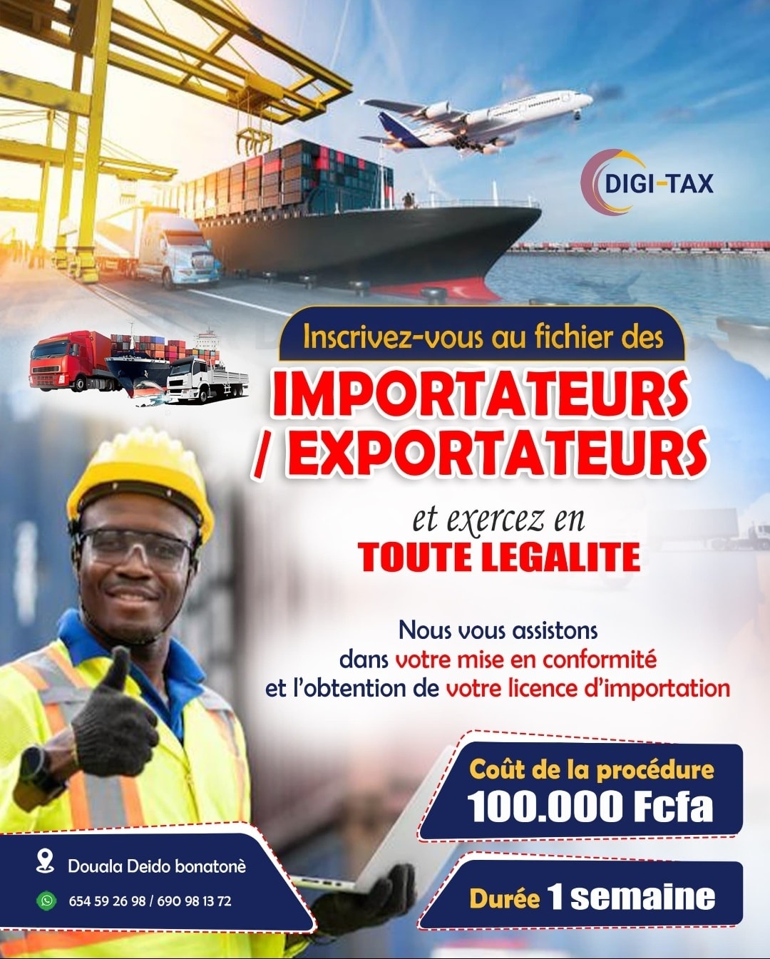 Digi- Tax Consulting Facebook ad: Ecrivez-nous sur WhatsApp