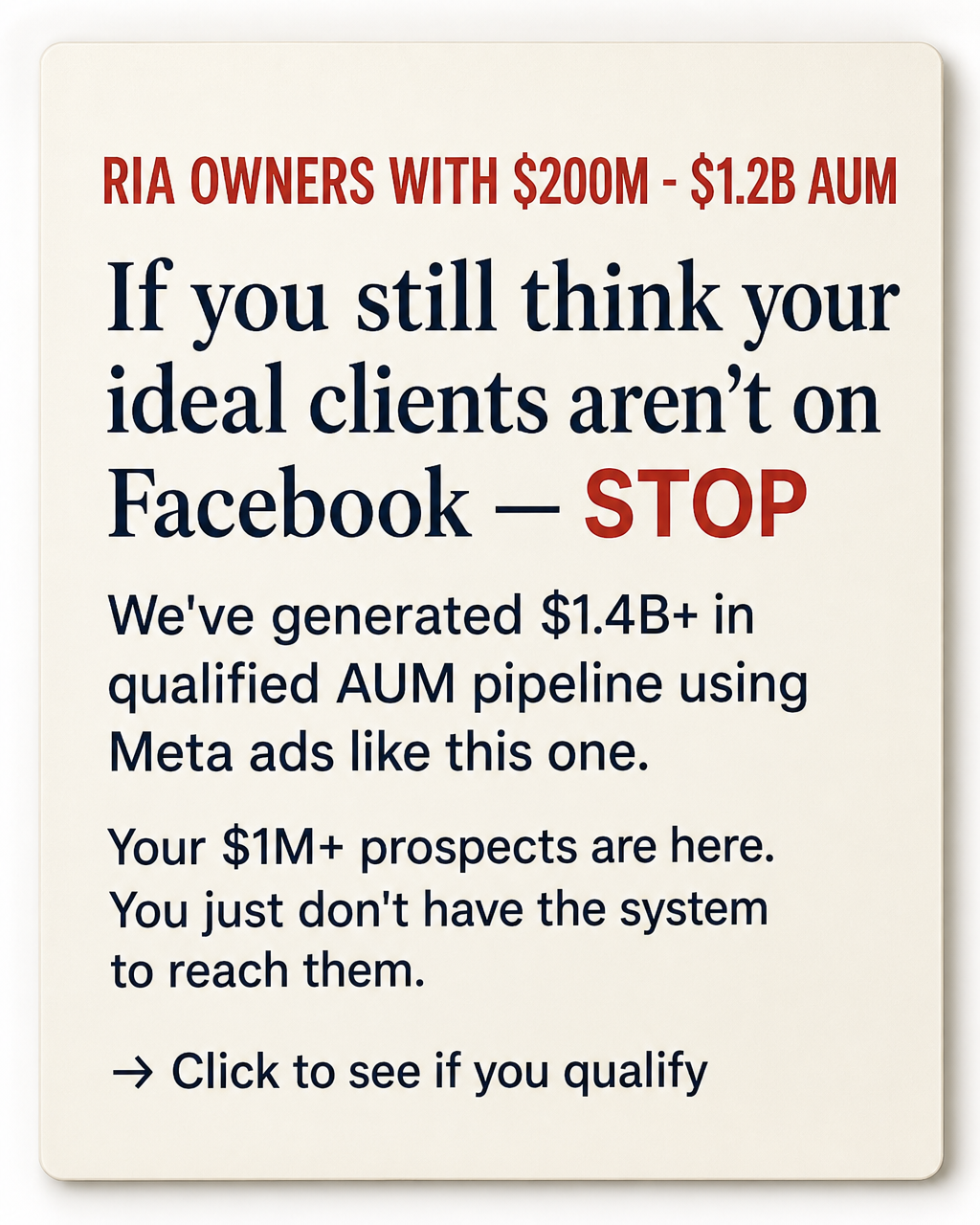 Catalyze Growth Partners Facebook ad