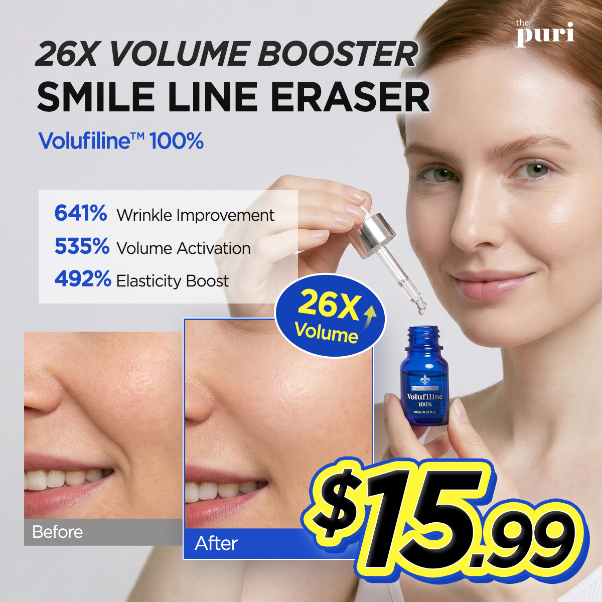 Thepuri Facebook ad: 26X Volume Booster, Volufiline 100%