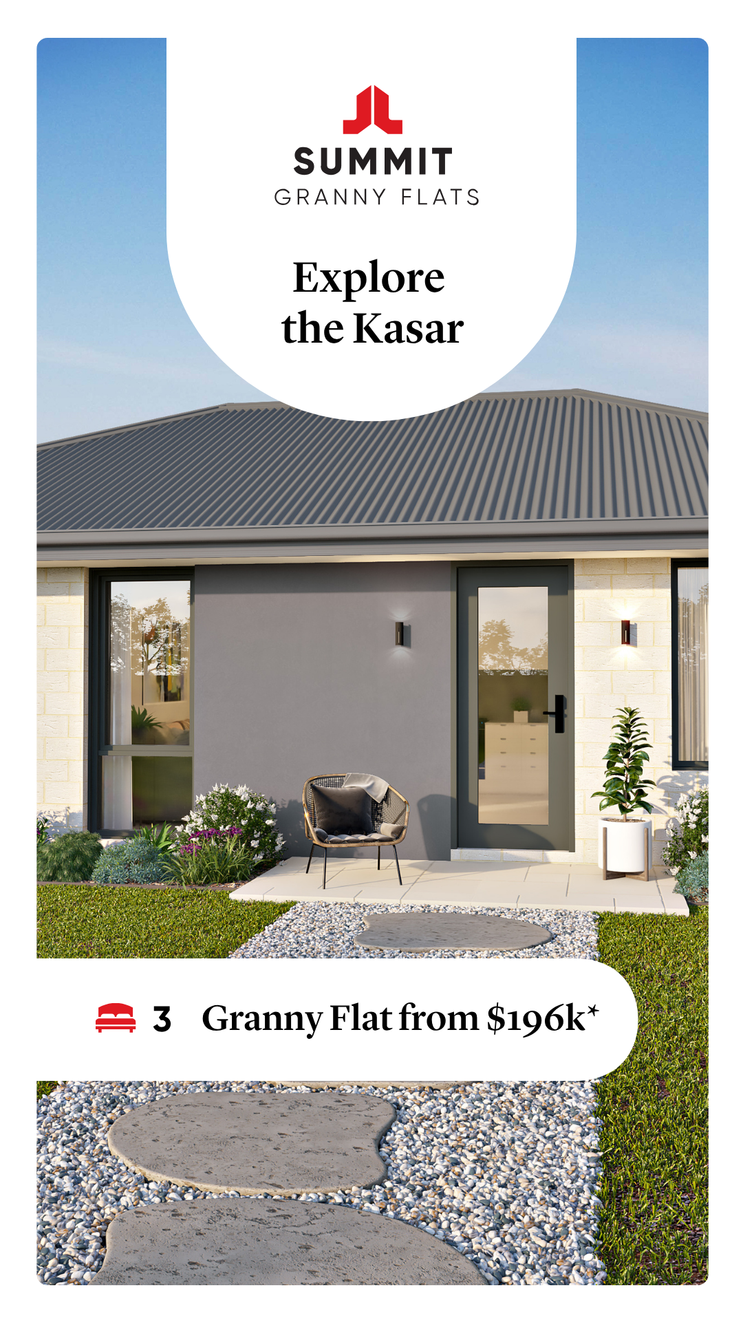 Summit Homes Facebook ad: $196k* 3-bed granny flat
