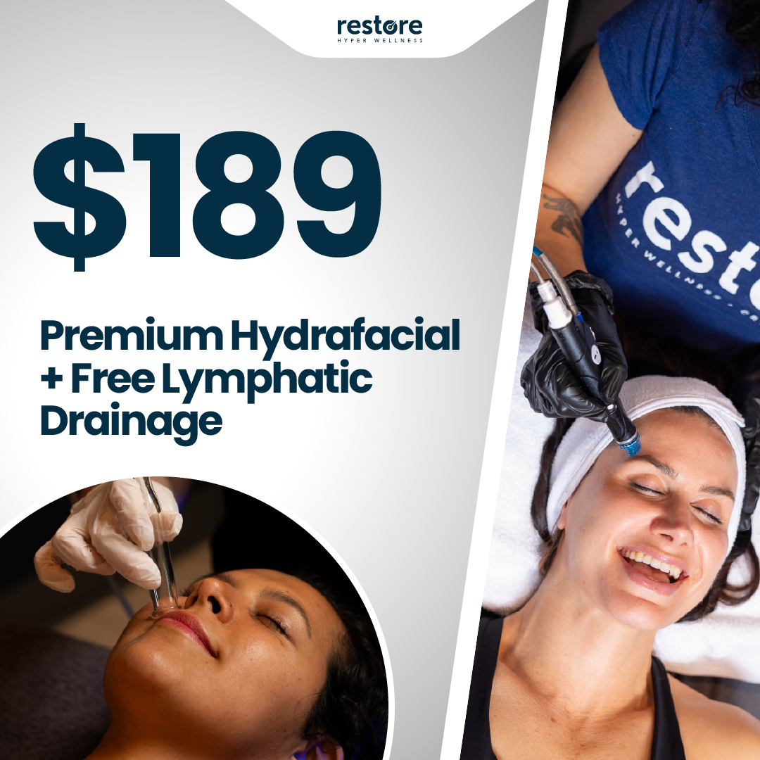Restore Hyper Wellness Facebook ad: Premium HydraFacial For Just $189
