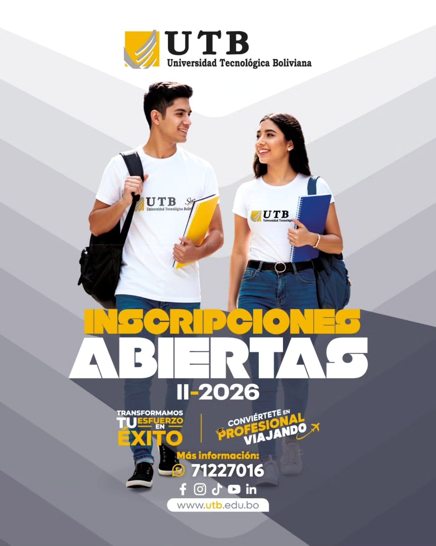 Universidad Tecnológica Boliviana - UTB Facebook ad: INSCRIPCIONES ABIERTAS 2/2026