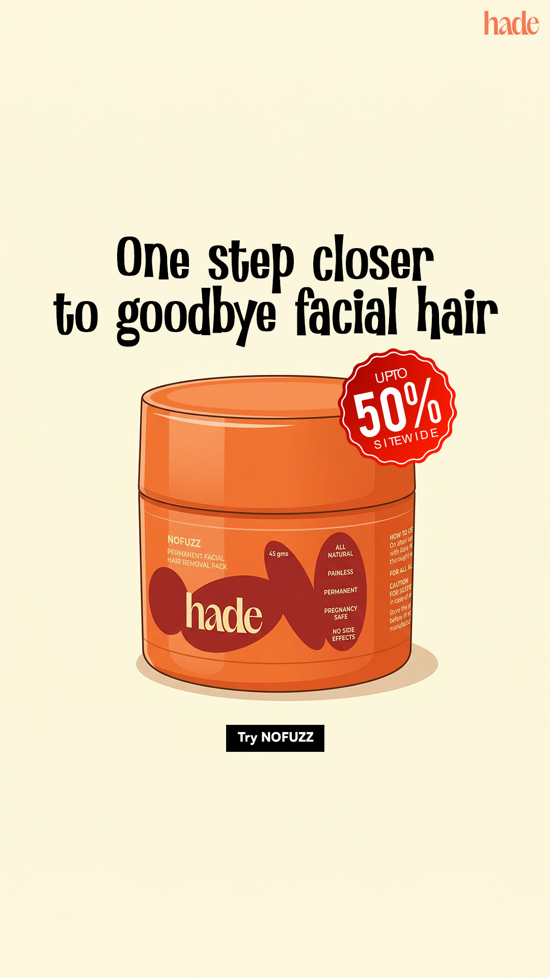 Hade Organic Skincare Facebook ad