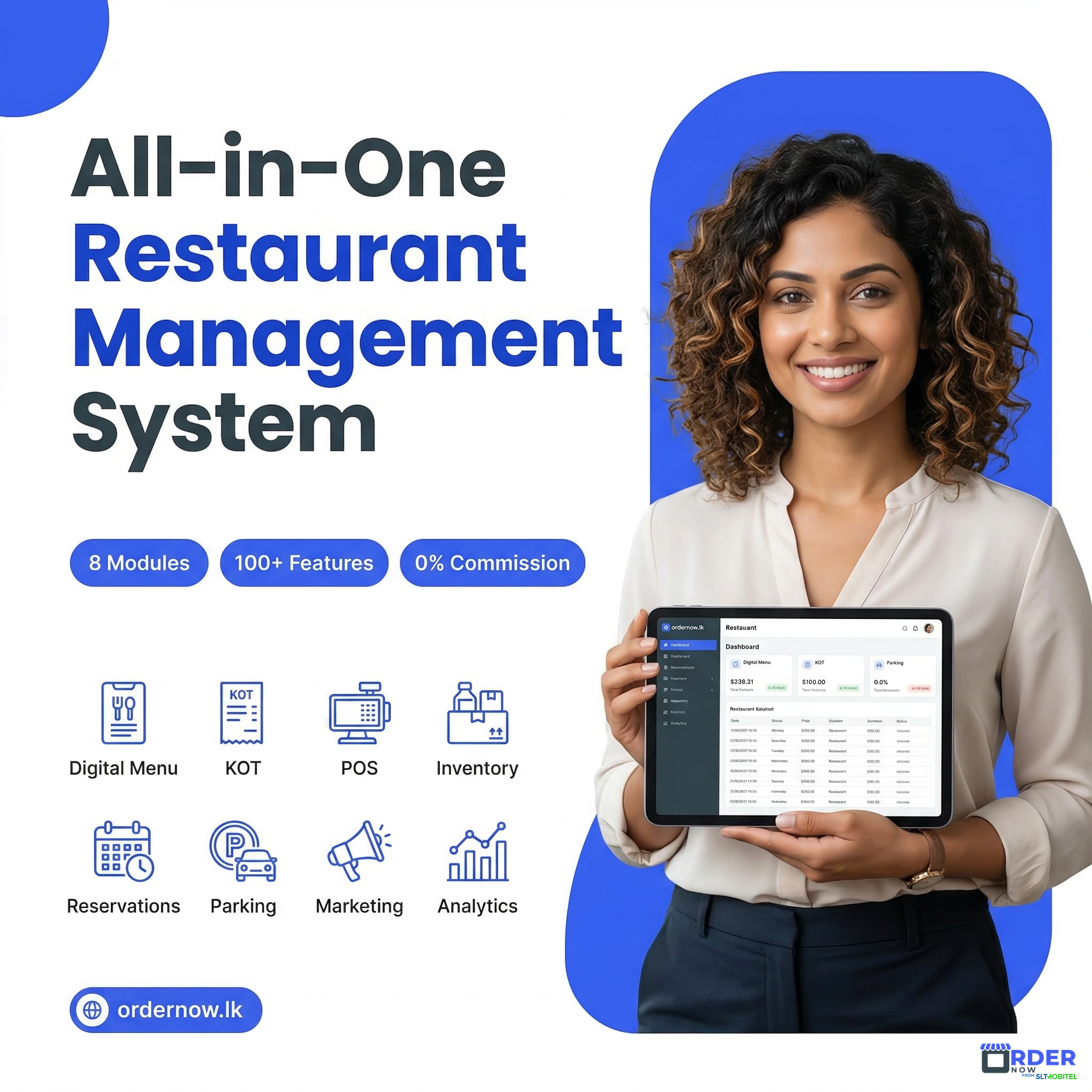OrderNow Facebook ad: Your restaurant needs 5-10 different tools to run…