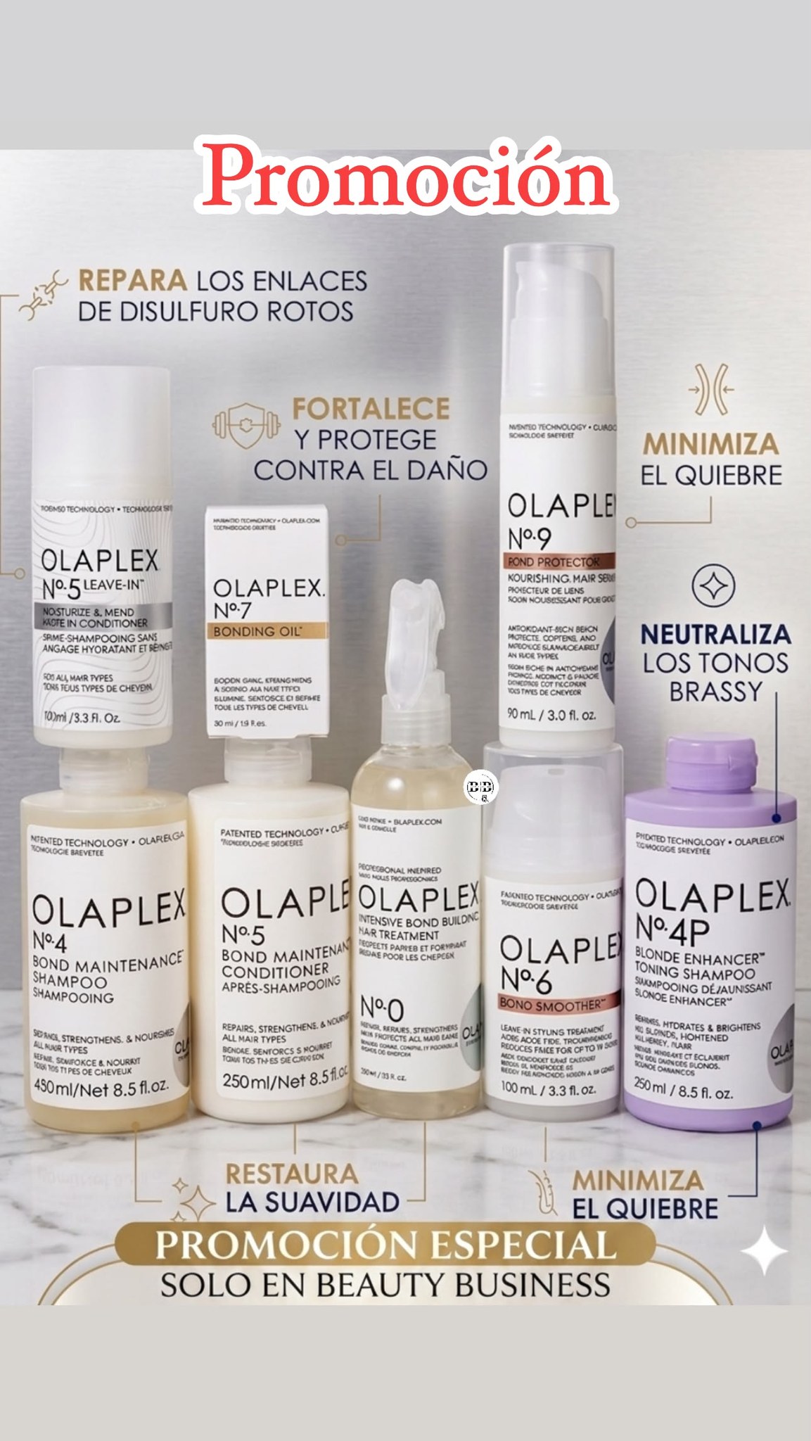 Beauty Business Facebook ad: ¿Cabello dañado, sin brillo o con frizz?