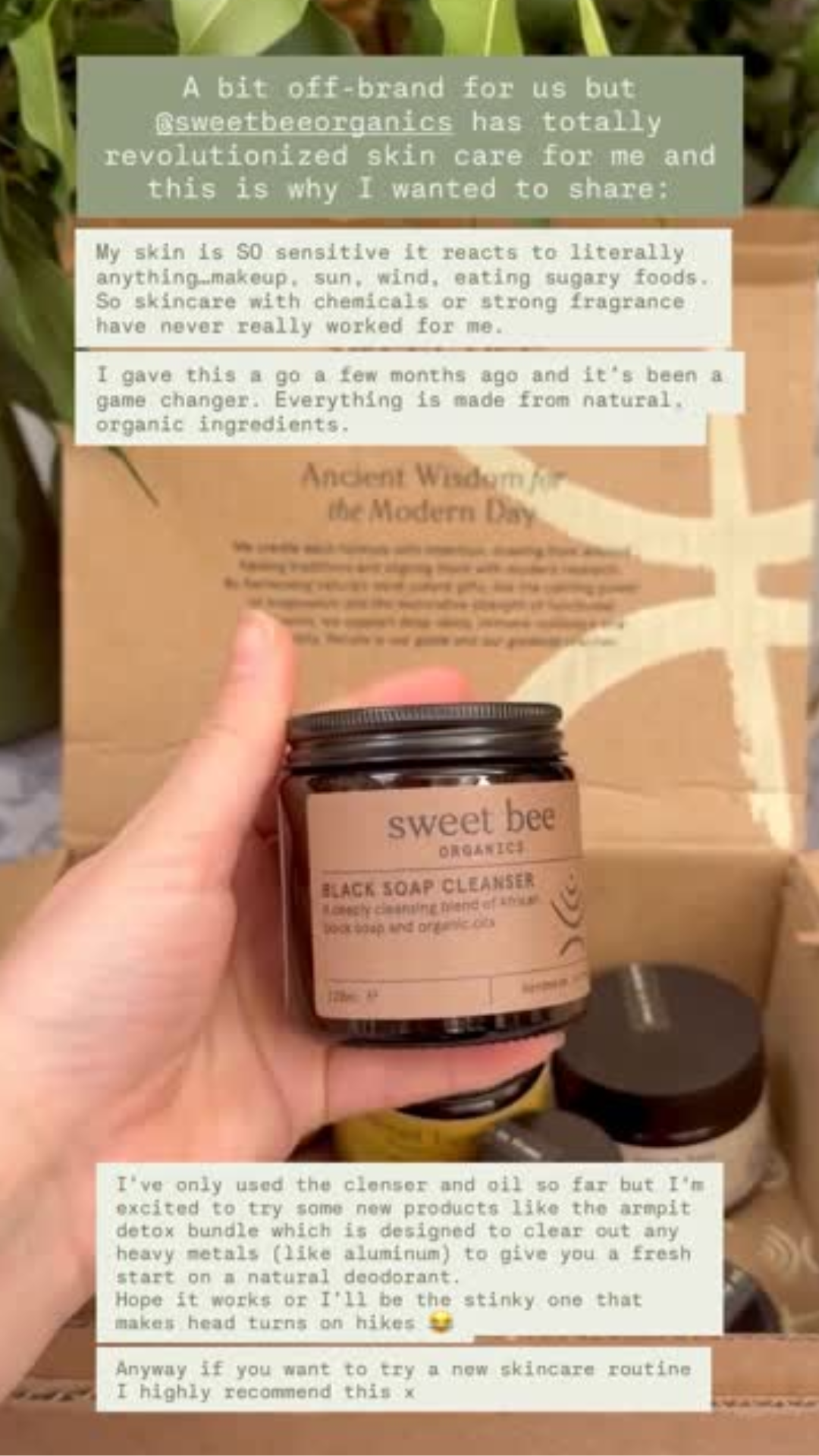 Sweet Bee Organics Facebook ad
