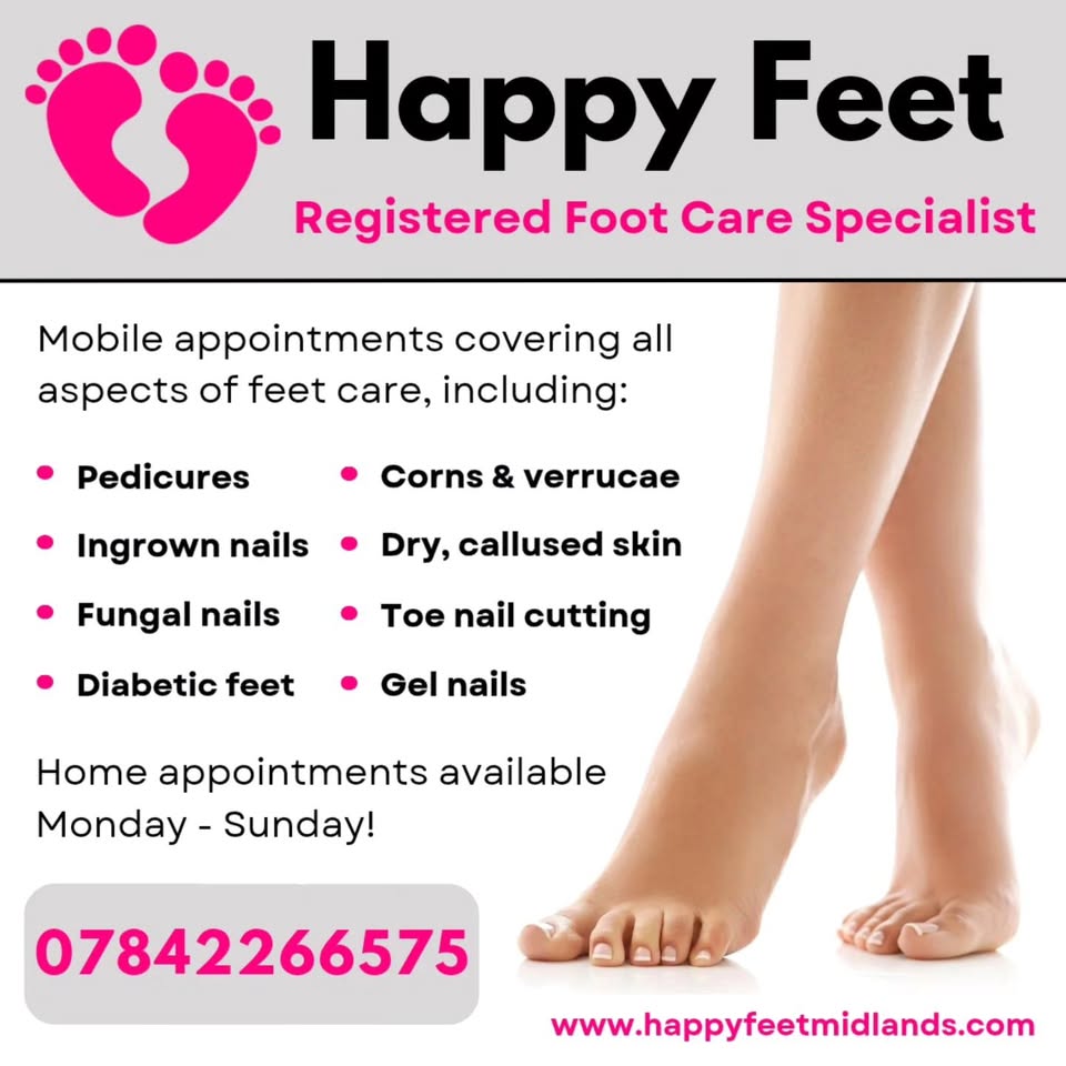 Happy Feet Facebook ad: Mobile foot care appointments in the comfort of…