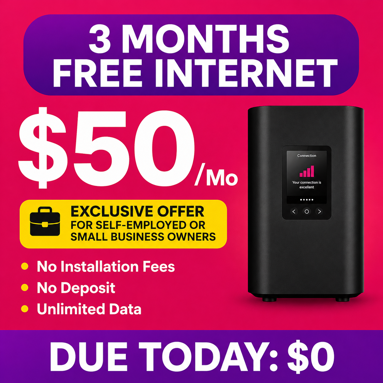 Canadawide Sales - Internet, Cable Facebook ad: Internet 300: Now $0 for 3 months