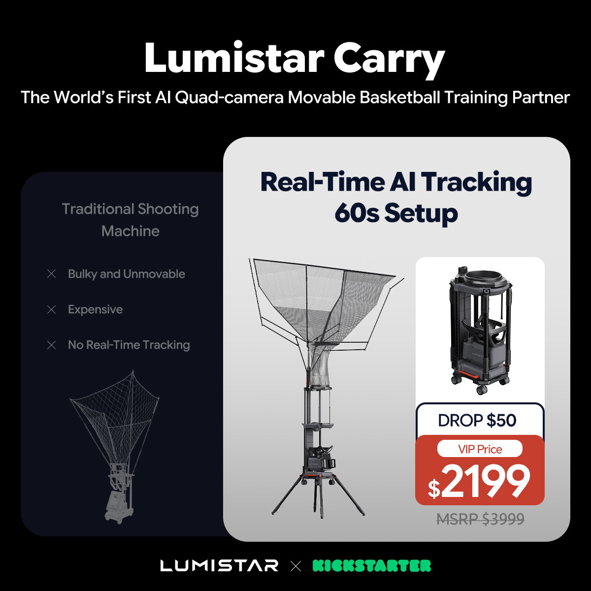 Lumistar Global Facebook ad: Get more shots up. Chase less.